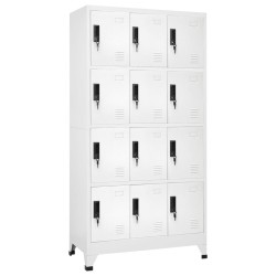 vidaXL Schließfachschrank Weiß 90x45x180 cm Stahl