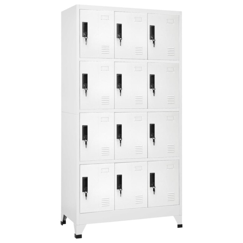 vidaXL Schließfachschrank Weiß 90x45x180 cm Stahl vidaXL Schließfachschrank Weiß 90x45x180 cm Stahl