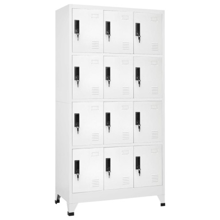 vidaXL Schließfachschrank Weiß 90x45x180 cm Stahl