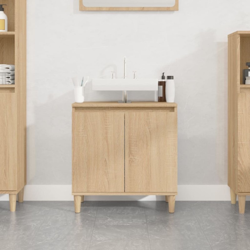 vidaXL Waschbeckenunterschrank Sonoma-Eiche 58x33x60 cm Holzwerkstoff vidaXL Waschbeckenunterschrank Sonoma-Eiche 58x33x60 cm Holzwerkstoff