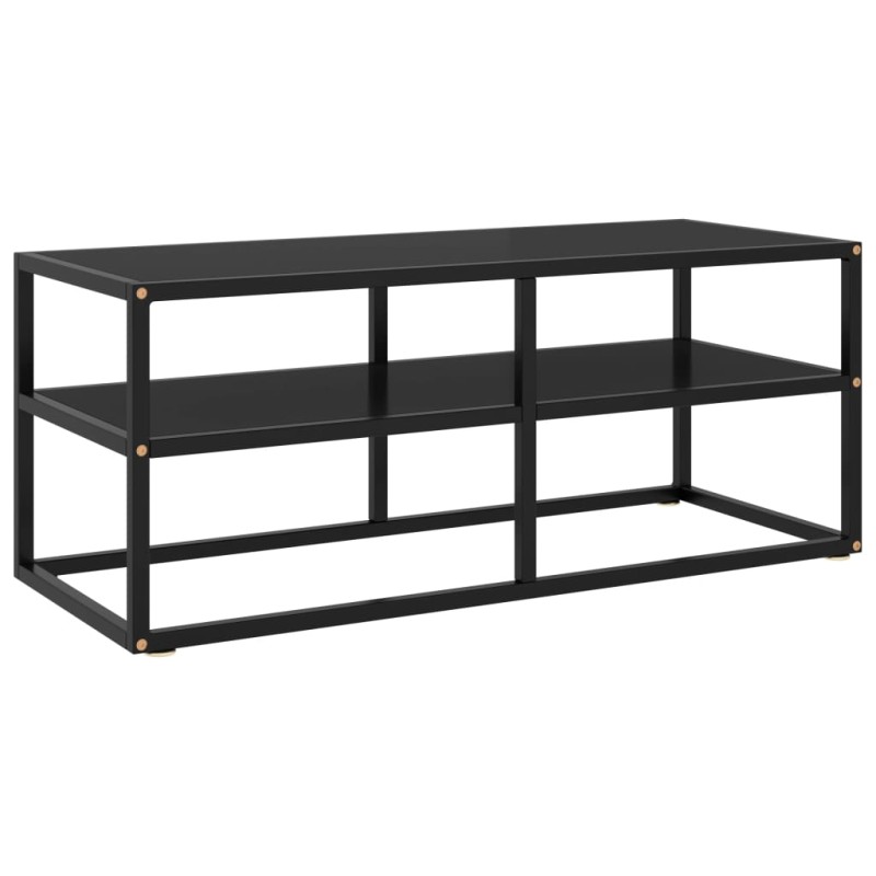 vidaXL TV-Schrank Schwarz mit schwarzem Glas 100x40x40 cm vidaXL TV-Schrank Schwarz mit schwarzem Glas 100x40x40 cm