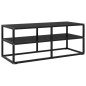 vidaXL TV-Schrank Schwarz mit schwarzem Glas 100x40x40 cm vidaXL TV-Schrank Schwarz mit schwarzem Glas 100x40x40 cm