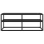 vidaXL TV-Schrank Schwarz mit schwarzem Glas 100x40x40 cm vidaXL TV-Schrank Schwarz mit schwarzem Glas 100x40x40 cm