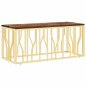 vidaXL Couchtisch Golden Edelstahl und Altholz Massiv vidaXL Couchtisch Golden Edelstahl und Altholz Massiv