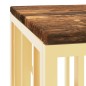 vidaXL Couchtisch Golden Edelstahl und Altholz Massiv vidaXL Couchtisch Golden Edelstahl und Altholz Massiv