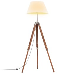 vidaXL Stativlampe Honigbraun und Weiß Teak Massivholz 141 cm