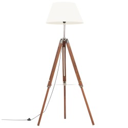 vidaXL Stativlampe Honigbraun und Weiß Teak Massivholz 141 cm