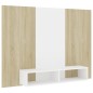vidaXL TV-Wandschrank Weiß Sonoma-Eiche 135x23,5x90 cm Holzwerkstoff vidaXL TV-Wandschrank Weiß Sonoma-Eiche 135x23,5x90 cm Holzwerkstoff