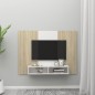 vidaXL TV-Wandschrank Weiß Sonoma-Eiche 135x23,5x90 cm Holzwerkstoff vidaXL TV-Wandschrank Weiß Sonoma-Eiche 135x23,5x90 cm Holzwerkstoff