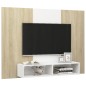 vidaXL TV-Wandschrank Weiß Sonoma-Eiche 135x23,5x90 cm Holzwerkstoff vidaXL TV-Wandschrank Weiß Sonoma-Eiche 135x23,5x90 cm Holzwerkstoff