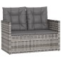 4-tlg. Garten-Lounge-Set mit Kissen Poly Rattan Grau 4-tlg. Garten-Lounge-Set mit Kissen Poly Rattan Grau