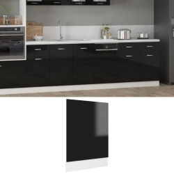 vidaXL Geschirrspülerblende Hochglanz-Schwarz 45x3x67 cm Holzwerkstoff