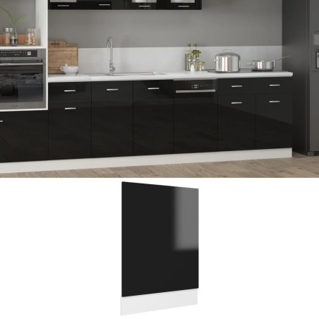 vidaXL Geschirrspülerblende Hochglanz-Schwarz 45x3x67 cm Holzwerkstoff