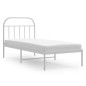 vidaXL Bettgestell mit Kopfteil Metall Weiß 80x200 cm vidaXL Bettgestell mit Kopfteil Metall Weiß 80x200 cm