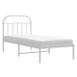 vidaXL Bettgestell mit Kopfteil Metall Weiß 80x200 cm vidaXL Bettgestell mit Kopfteil Metall Weiß 80x200 cm
