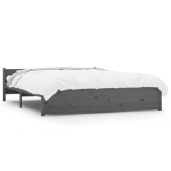 vidaXL Massivholzbett Grau 150x200 cm