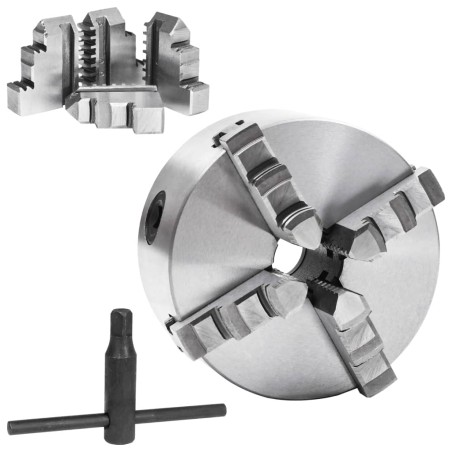 vidaXL 4-Backen-Drehfutter Selbstzentrierend 125 mm Stahl 