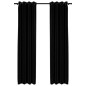 vidaXL Verdunkelungsvorhänge Ösen Leinenoptik 2 Stk. Schwarz 140x245cm vidaXL Verdunkelungsvorhänge Ösen Leinenoptik 2 Stk. Schwarz 140x245cm