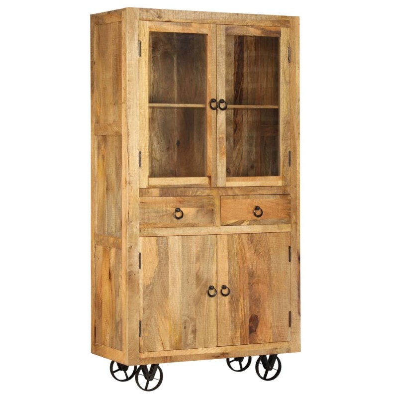 vidaXL Highboard Mangoholz Massiv 95x45x185 cm vidaXL Highboard Mangoholz Massiv 95x45x185 cm