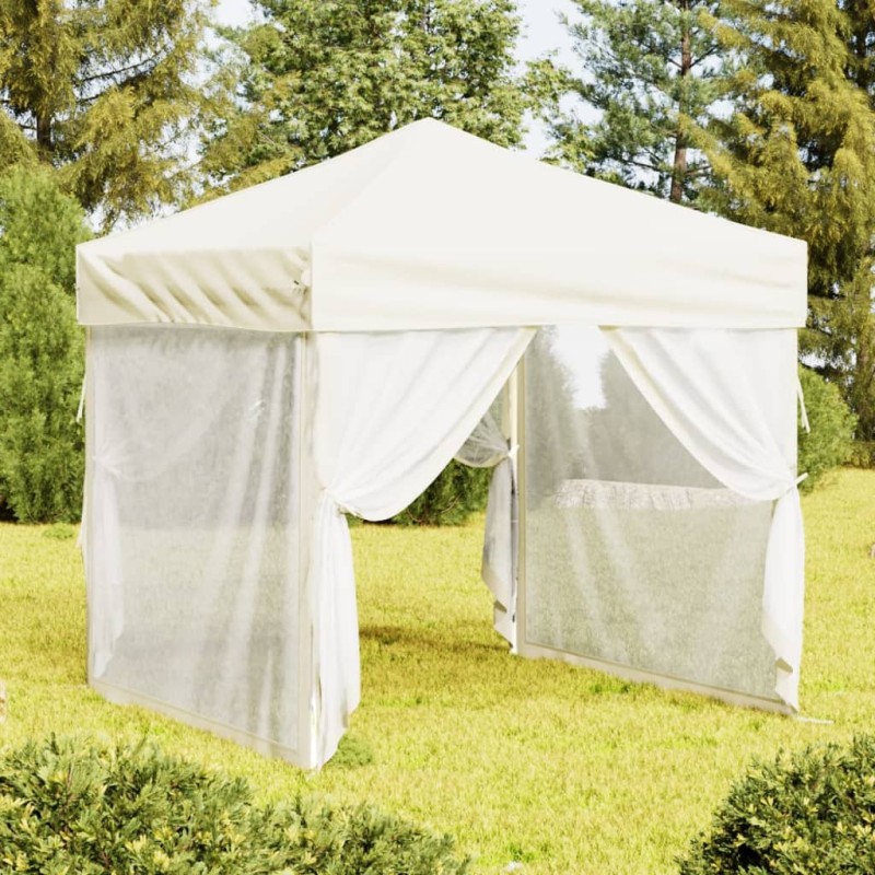 vidaXL Partyzelt Faltbar mit Seitenwänden Creme 2x2 m vidaXL Partyzelt Faltbar mit Seitenwänden Creme 2x2 m