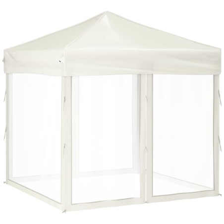 vidaXL Partyzelt Faltbar mit Seitenwänden Creme 2x2 m