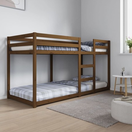 vidaXL Etagenbett Honigbraun 80x200 cm Massivholz Kiefer