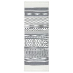 vidaXL Teppich Grau und Weiß 100x300 cm Baumwolle