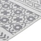 vidaXL Teppich Grau und Weiß 100x300 cm Baumwolle vidaXL Teppich Grau und Weiß 100x300 cm Baumwolle