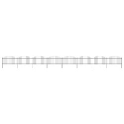 vidaXL Gartenzaun mit Speerspitzen Stahl (1,25 - 1,5) x 13,6 m Schwarz