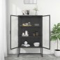 vidaXL Highboard Anthrazit 80x35x135 cm Stahl und Gehärtetes Glas vidaXL Highboard Anthrazit 80x35x135 cm Stahl und Gehärtetes Glas