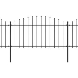 vidaXL Gartenzaun mit Speerspitzen Stahl (1,25 - 1,5) x 13,6 m Schwarz