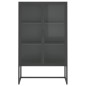 vidaXL Highboard Anthrazit 80x35x135 cm Stahl und Gehärtetes Glas vidaXL Highboard Anthrazit 80x35x135 cm Stahl und Gehärtetes Glas