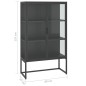 vidaXL Highboard Anthrazit 80x35x135 cm Stahl und Gehärtetes Glas vidaXL Highboard Anthrazit 80x35x135 cm Stahl und Gehärtetes Glas