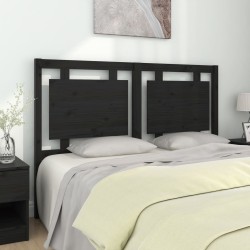 vidaXL Kopfteil Schwarz 145,5x4x100 cm Massivholz Kiefer