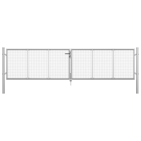 vidaXL Gartentor Verzinkter Stahl 415 x 125 cm Silbern
