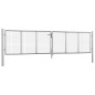 vidaXL Gartentor Verzinkter Stahl 415 x 125 cm Silbern vidaXL Gartentor Verzinkter Stahl 415 x 125 cm Silbern