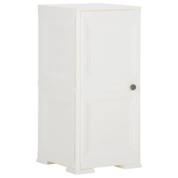 vidaXL Kunststoffschrank 40x43x85,5 cm Holzdesign Angora-Weiß