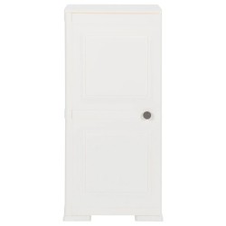vidaXL Kunststoffschrank 40x43x85,5 cm Holzdesign Angora-Weiß