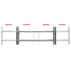 vidaXL Fenstergitter Verstellbar mit 2 Querstäben 500-650 mm