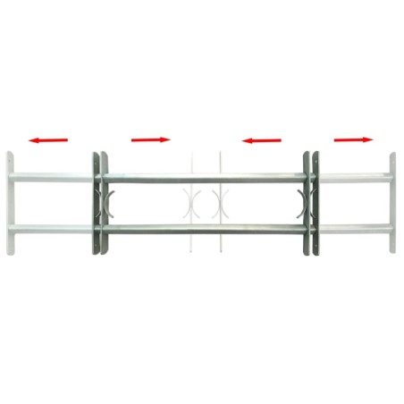 vidaXL Fenstergitter Verstellbar mit 2 Querstäben 500-650 mm