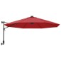vidaXL Wand-Sonnenschirm mit LEDs Knallrot 290 cm vidaXL Wand-Sonnenschirm mit LEDs Knallrot 290 cm