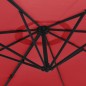 vidaXL Wand-Sonnenschirm mit LEDs Knallrot 290 cm vidaXL Wand-Sonnenschirm mit LEDs Knallrot 290 cm