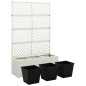 vidaXL Hochbeet mit Rankgitter 3 Töpfe 83x30x130 cm Poly Rattan Weiß vidaXL Hochbeet mit Rankgitter 3 Töpfe 83x30x130 cm Poly Rattan Weiß