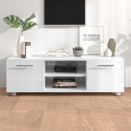 vidaXL TV-Schrank Hochglanz-Weiß 110x40x35 cm Holzwerkstoff