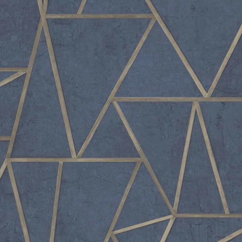 DUTCH WALLCOVERINGS Tapete Dreieck Benzin Blau und Gold DUTCH WALLCOVERINGS Tapete Dreieck Benzin Blau und Gold
