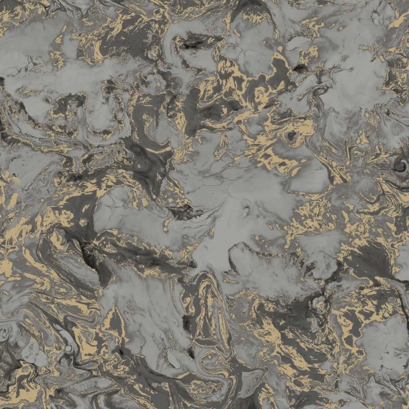 DUTCH WALLCOVERINGS Tapete Marmor Grau und Gold DUTCH WALLCOVERINGS Tapete Marmor Grau und Gold