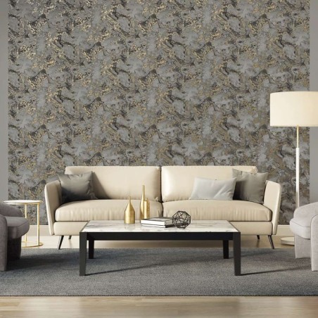 DUTCH WALLCOVERINGS Tapete Marmor Grau und Gold