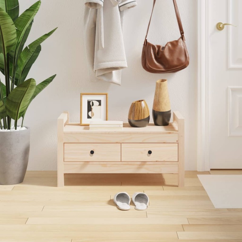 vidaXL Flurbank 80x40x43 cm Massivholz Kiefer vidaXL Flurbank 80x40x43 cm Massivholz Kiefer