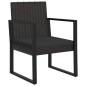 3-tlg. Garten-Lounge-Set mit Kissen Schwarz Poly Rattan 3-tlg. Garten-Lounge-Set mit Kissen Schwarz Poly Rattan