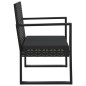 3-tlg. Garten-Lounge-Set mit Kissen Schwarz Poly Rattan 3-tlg. Garten-Lounge-Set mit Kissen Schwarz Poly Rattan